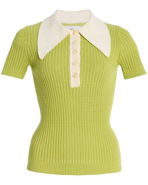 La Veste Exclusive Riviera Knit Cotton Polo Shirt - Yellow