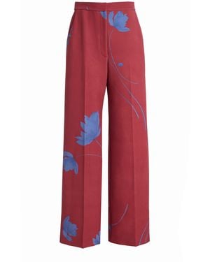 Lela Rose Exclusive Molly Printed Crepe Trousers - Red