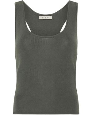 St. Agni Racer Back Knit Top - Green