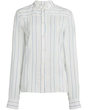 Chloé Embroidered Silk-Blend Shirt - White