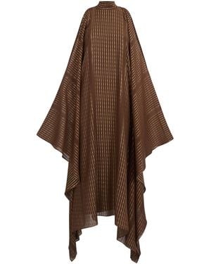 Taller Marmo Agadez Fil Coupè Chiffon Caftan Dress - Brown