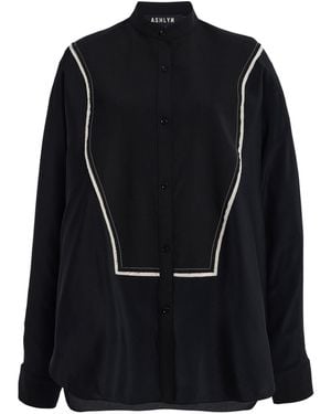 Ashlyn Eskil Silk-Blend Blouse - Black