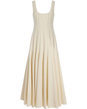 Another Tomorrow Exclusive Flared Cotton Midi Dress - Natural