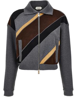 Versace Panelled Virgin Wool-Blend Jacket - Black
