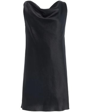 Leset Barb Cowl Satin Mini Dress - Black