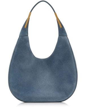 SAVETTE The Small Suede Florence Hobo Bag - Blue