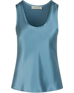 Heirlome Margot Silk Crepe Tank Top - Blue
