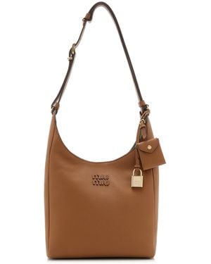 Miu Miu Leather Bucket Bag - Brown