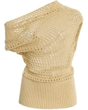 OSSOU Reid Crocheted Cotton-Blend Top - Natural