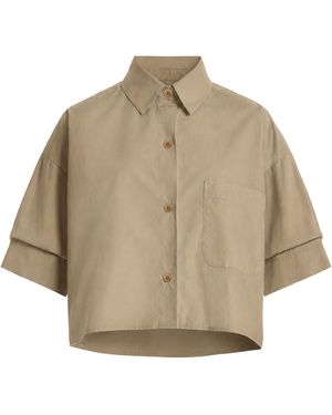 Twp Next Ex Cropped Cotton Shirt - Natural