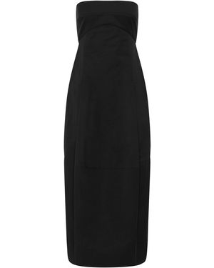 St. Agni Cocoon Canvas Midi Dress - Black