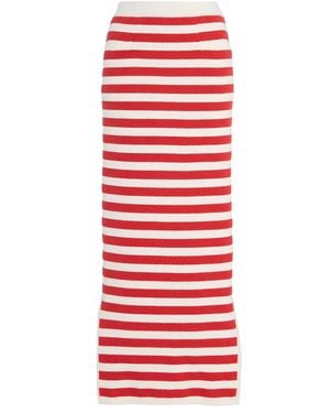 Posse Exclusive Riviera Ari Striped Knit Maxi Skirt - Red