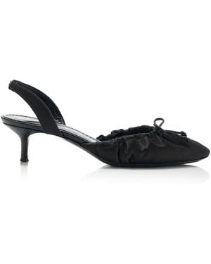 STAUD Alba Satin Ballet Slingback Pumps - Black