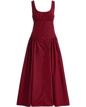 Proenza Schouler Kendall Tech-Cotton Midi Dress - Red