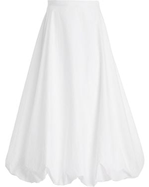 By Malene Birger Aubrey Bubble-Hem Cotton Maxi Skirt - White