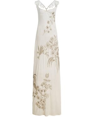 Wiederhoeft Exclusive Embellished Jersey Maxi Dress - White