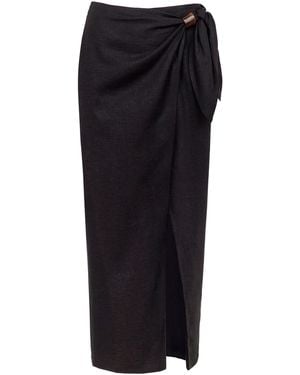 ViX Luna Knotted Midi Skirt - Black