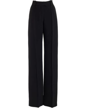Brandon Maxwell The Jax Wool-Silk Crepe Straight-Leg Trousers - Black