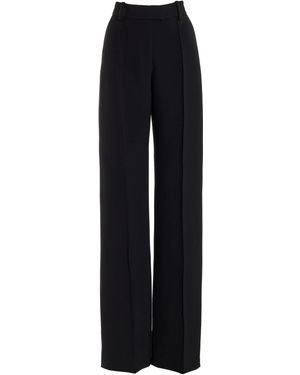 Brandon Maxwell The Jax Wool-Silk Crepe Straight-Leg Trousers - Black