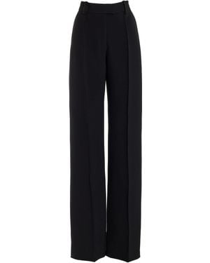 Brandon Maxwell The Jax Wool-Silk Crepe Straight-Leg Pants - Black