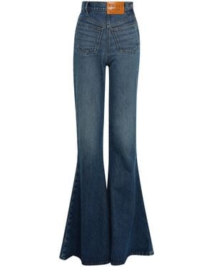 A.W.A.K.E. MODE Mirror Rigid High-Rise Flared Jeans - Blue