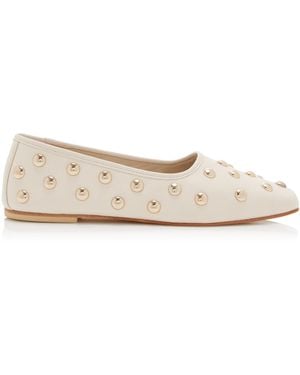 Frēda Salvador Jessie Studded Leather Ballet Flats - White