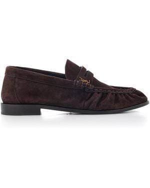 Saint Laurent Suede Le Loafers - Brown
