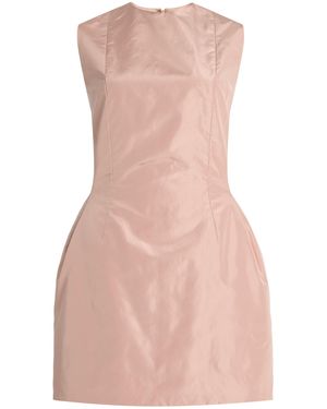 Delpozo Exclusive Architectural Silk-Satin Mini Dress - Pink