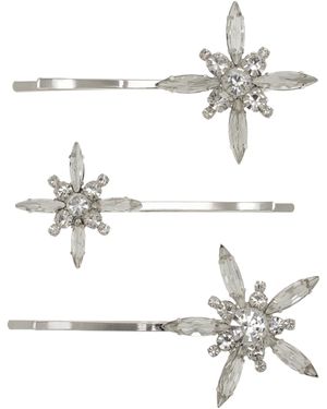 Lelet Avril Set-Of-Three Crystal Bobby Pins - White