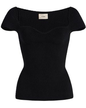 DL1961 Heart Knit Instasculpt Rib Top - Black