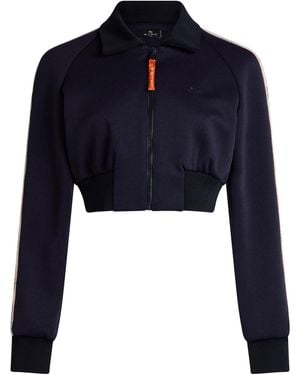 Etro Cropped Scuba Track Jacket - Blue