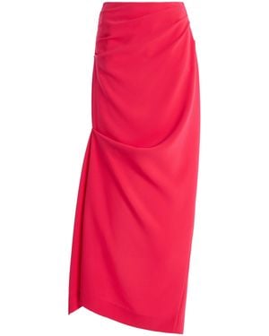 Christopher John Rogers Draped Crepe Maxi Skirt - Pink