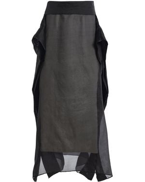 Sloan Exclusive Cascade Chiffon Midi Skirt - Black