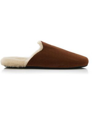Prada Shearling Slippers - Brown