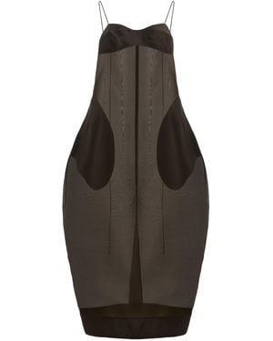 Rohe Sheer Silk-Organza Bustier Volume Midi Dress - Brown