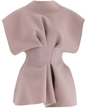 Maticevski Endure Pleated Satin Top - Pink