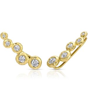 Octavia Elizabeth Nesting Gem 18K Diamond Ear Crawler - Metallic