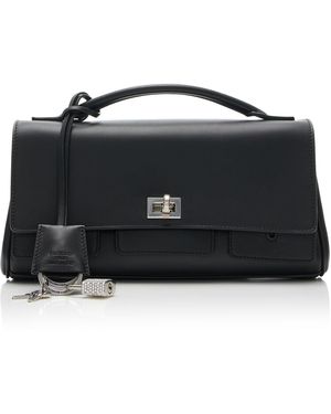 Balenciaga Bel Air Small Leather Clutch On Strap - Black