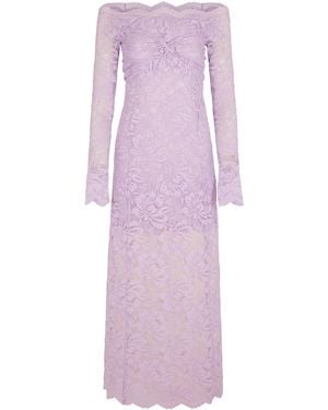 Rabanne Off-the-shoulder Lace Midi Dress - Pink