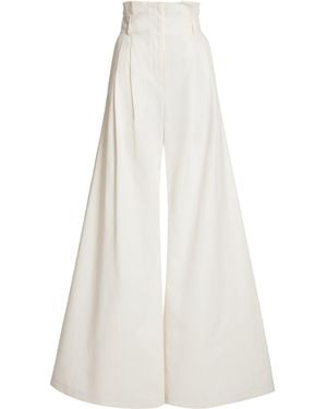 A.W.A.K.E. MODE High-Waisted Flared Trousers - White