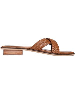 Bembien Iris Leather Slides - Brown