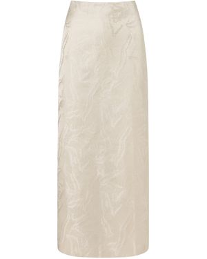 ROAME. Caroline Jacquard Maxi Skirt - Natural