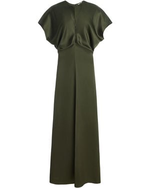 TOTEME Slouch Waist Satin Midi Dress - Green