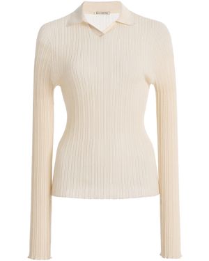 Kallmeyer Caleb Polo Supefine Cotton Rib Top - White
