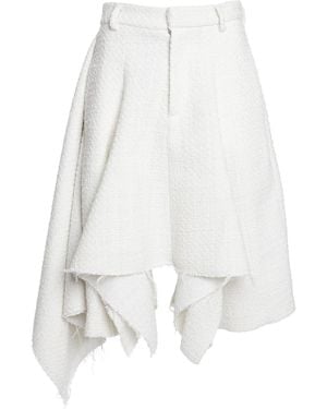 Niccolò Pasqualetti Nave Bouclé Tweed Midi Skort - White