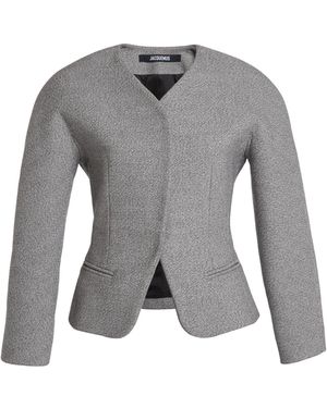 Jacquemus Ovalo Crepe Petite Jacket - Grey