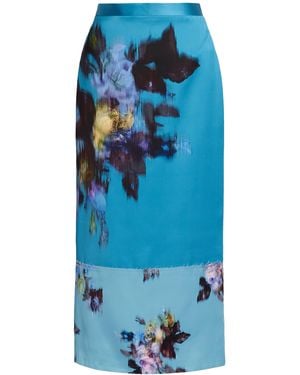 Erdem Floral Duchess Maxi Skirt - Blue