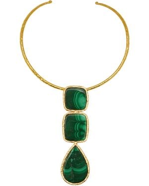 Sylvia Toledano 18k Gold Plated Malachite Necklace - Green