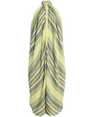 Marrakshi Life The Halter Striped Cotton Midi Dress - White