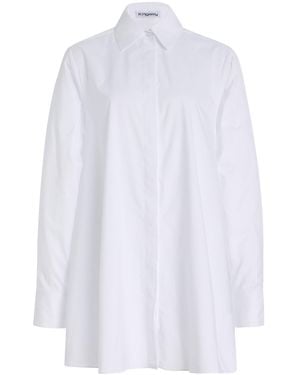 K.ngsley Gaia Open-back Cotton Poplin Mini Shirt Dress - White